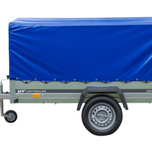 PKW-Anhänger GARDEN TRAILER 230 FD mit Stützrad, 80 cm hohem Spriegel und blauer Plane