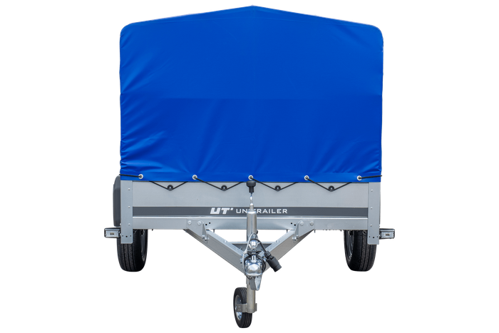 PKW-Anhänger GARDEN TRAILER 230 FD mit Stützrad, 80 cm hohem Spriegel und blauer Plane - immagine 2
