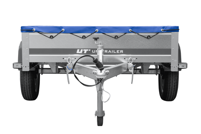 PKW-Anhänger 200x125 UNITRAILER GARDEN 201 KIPP mit blauer Flachplane und Flachplanenträger - immagine 8