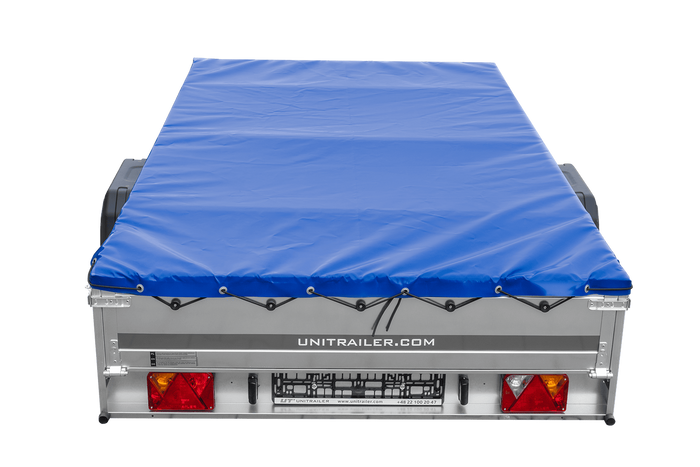 Einachsanhänger 264x150 UNITRAILER GARDEN 265 KIPP mit einem Flachplanenträger und blauer Plane - immagine 10