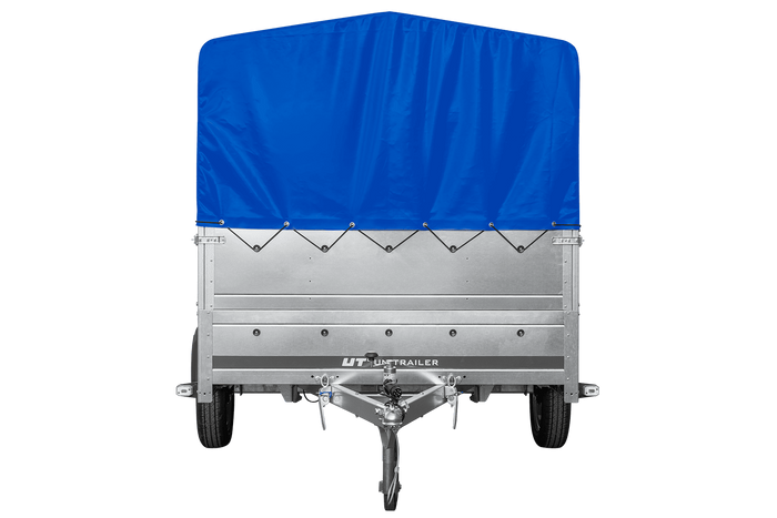 Einachsanhänger 264x150 UNITRAILER GARDEN 265 KIPP mit zusätzlichen Bordwänden, H-800-Hochspriegel und blauer Plane - immagine 12