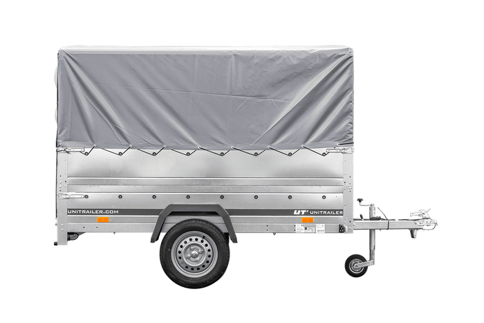 PKW-Anhänger 230x125 UNITRAILER GARDEN 230 FD mit BIS-Seiten, H-800-Gestell und grauer Plane - immagine 10