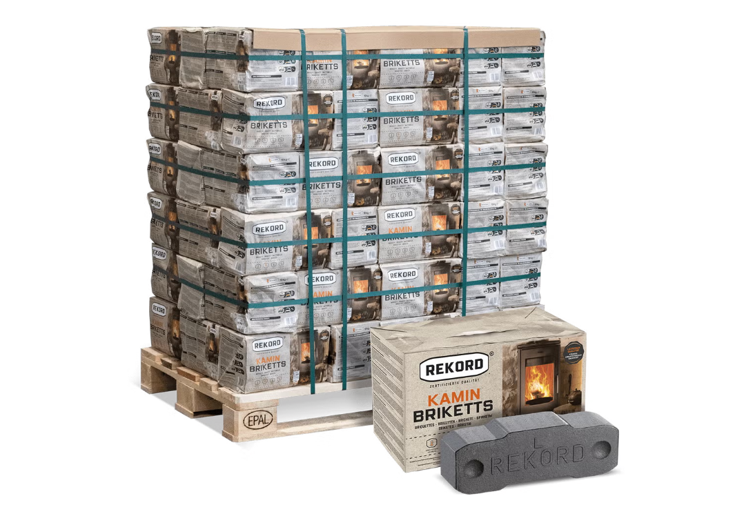 Rekord Braunkohlebriketts 10kg x 90 Paket 900kg Palette
