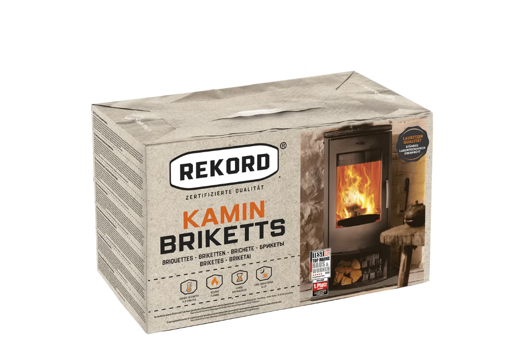Rekord Braunkohlebriketts 10kg x 90 Paket 900kg Palette - immagine 3