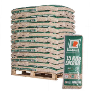 Deutsche Premium Holzpellets Van Roje – Palette 975kg (65 Säcke)