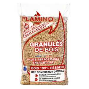 Holzpellets FLAMINO – Palette 72 Säcke à 15 kg – DINplus